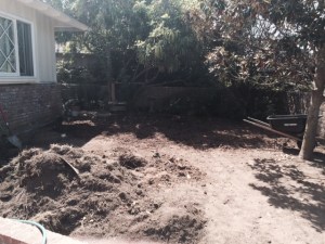 It took about six hours to dig up the turf.